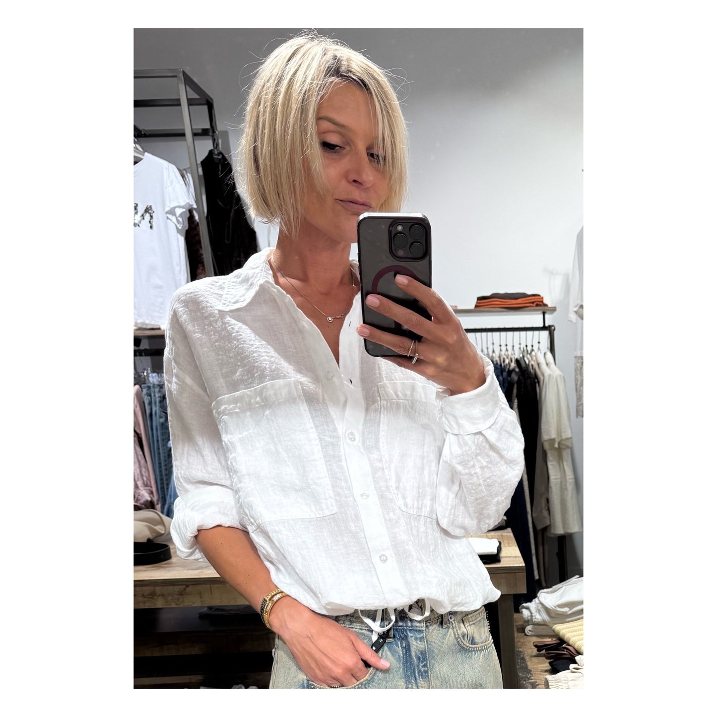 Camicia in lino con laccetto - Souvenir