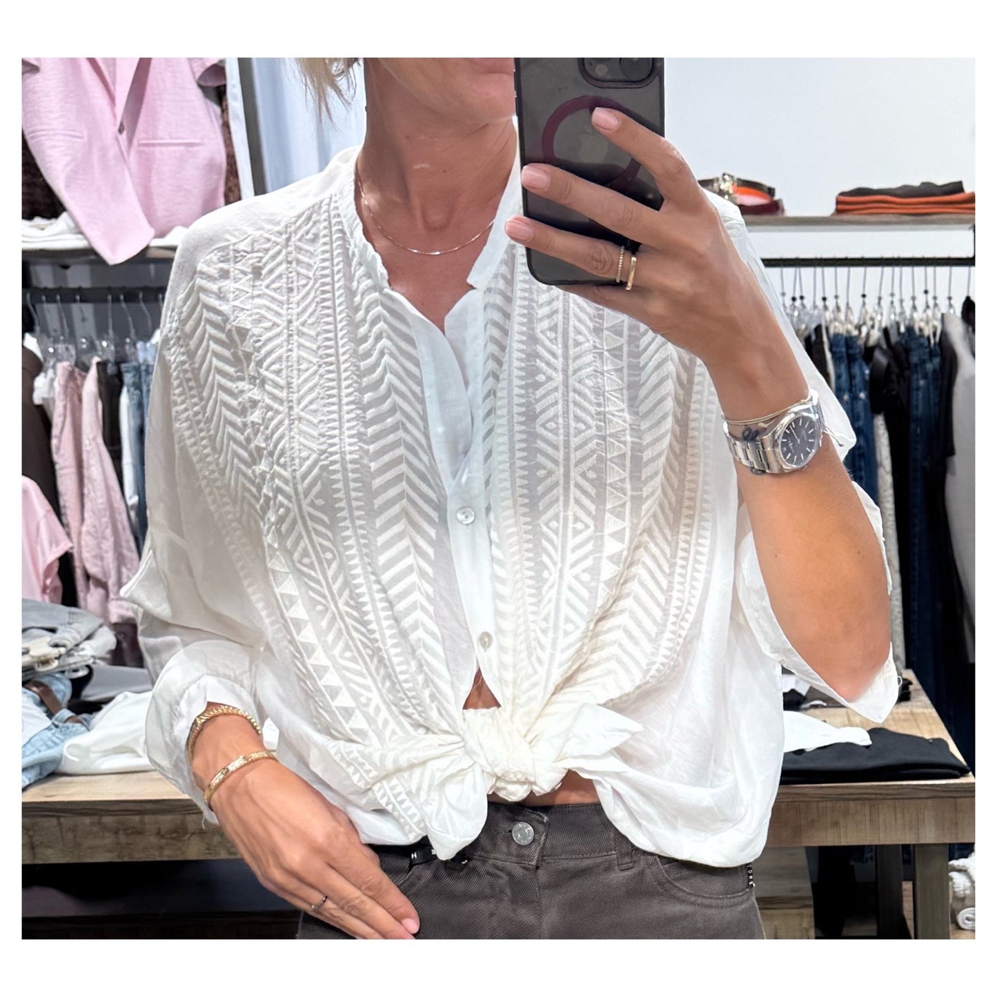 Camicia in mussola e seta - tensione in