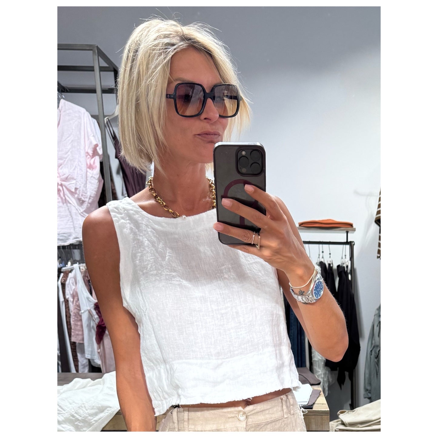 Top in lino - tensione in