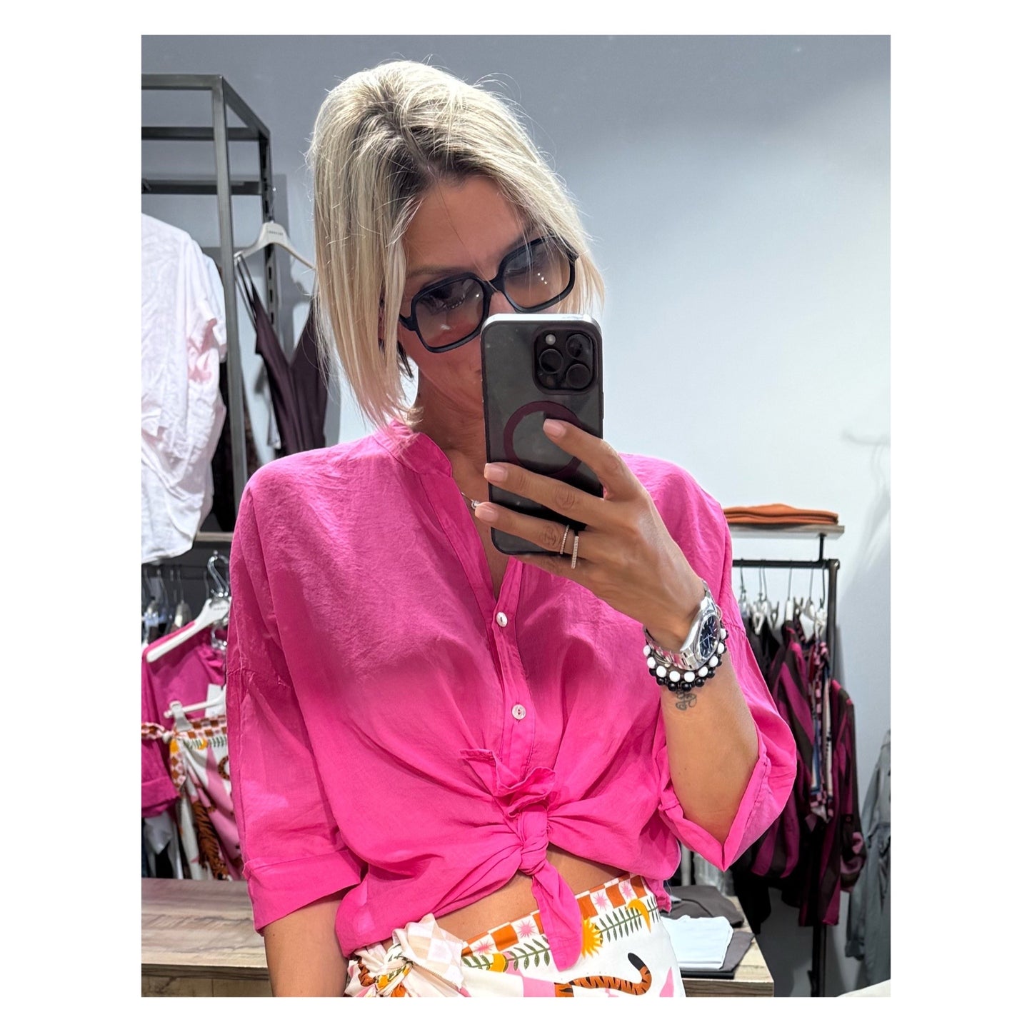 Camicia coreana fuxia mussola 3/4 - have one