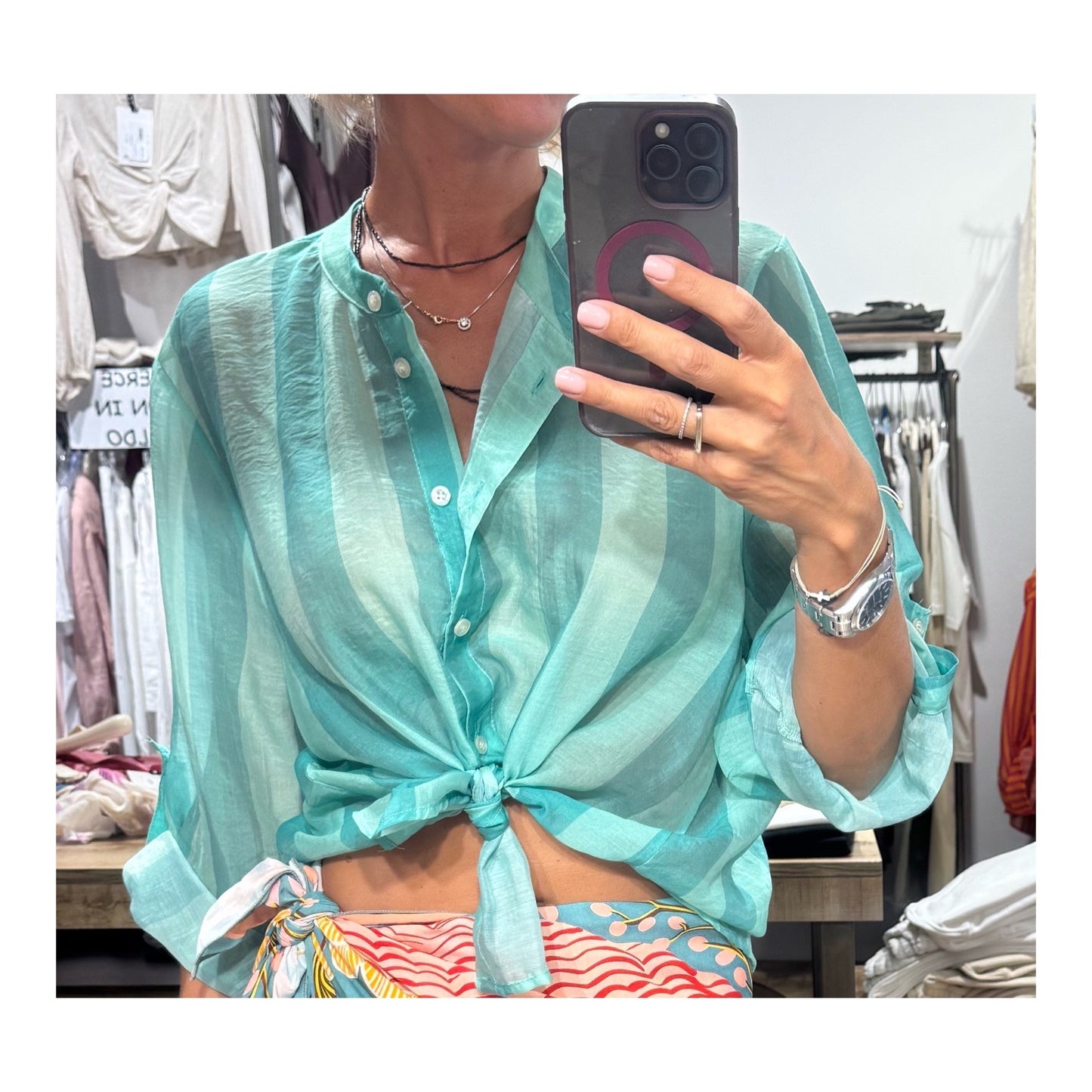 Camicia riga verde - Haveone