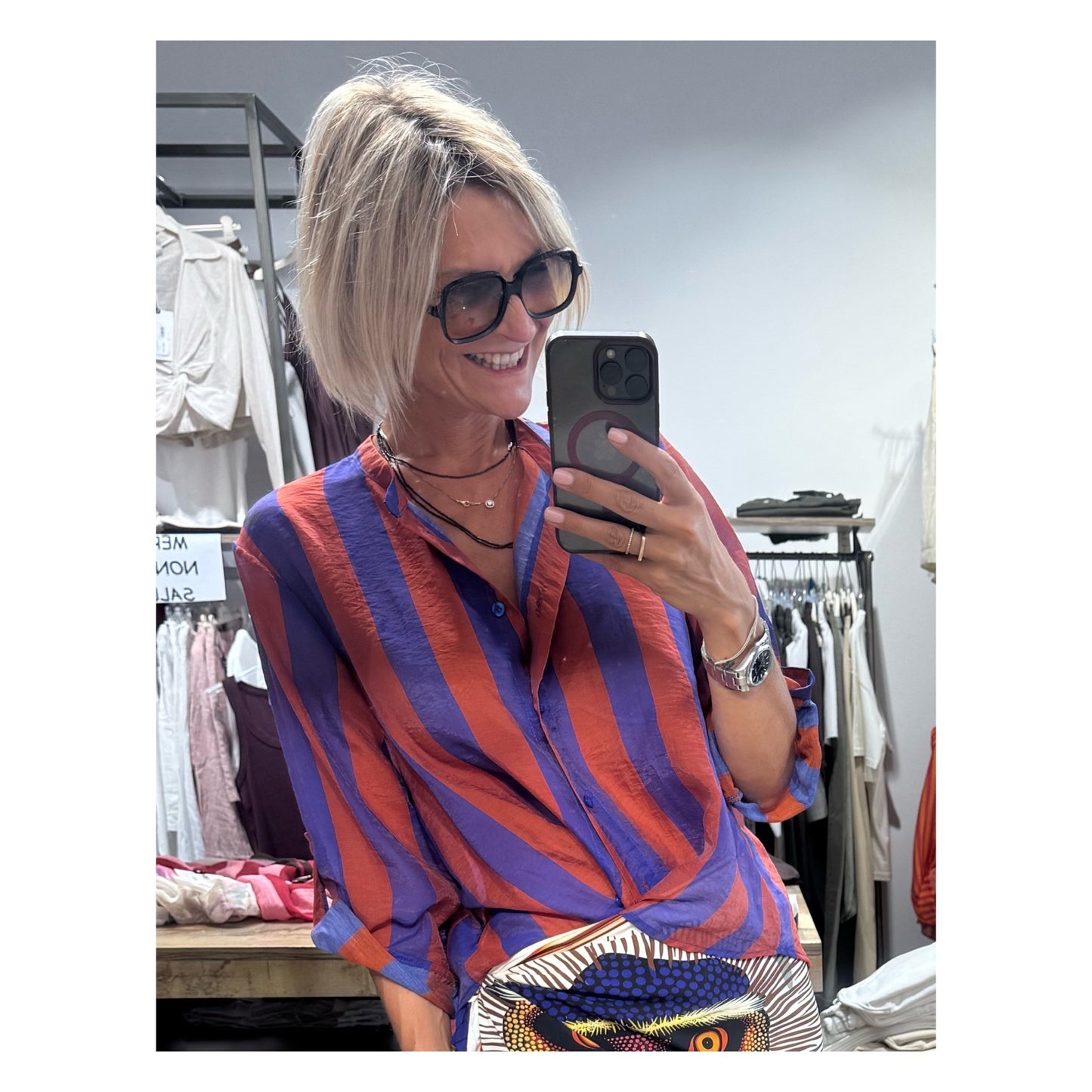 Camicia riga blu/viola porpora - Haveone