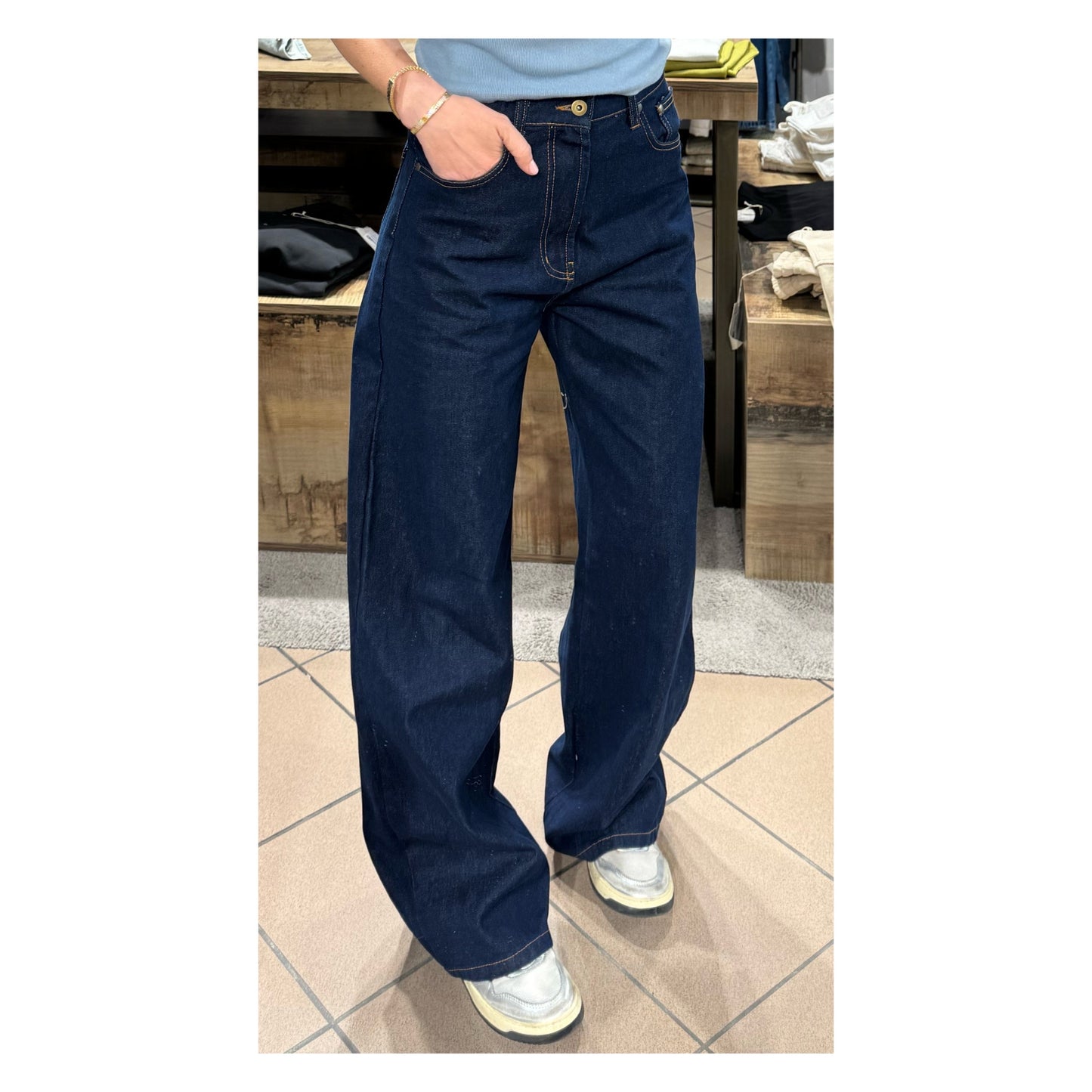 Jeans wide leg blu notte - Tensione In