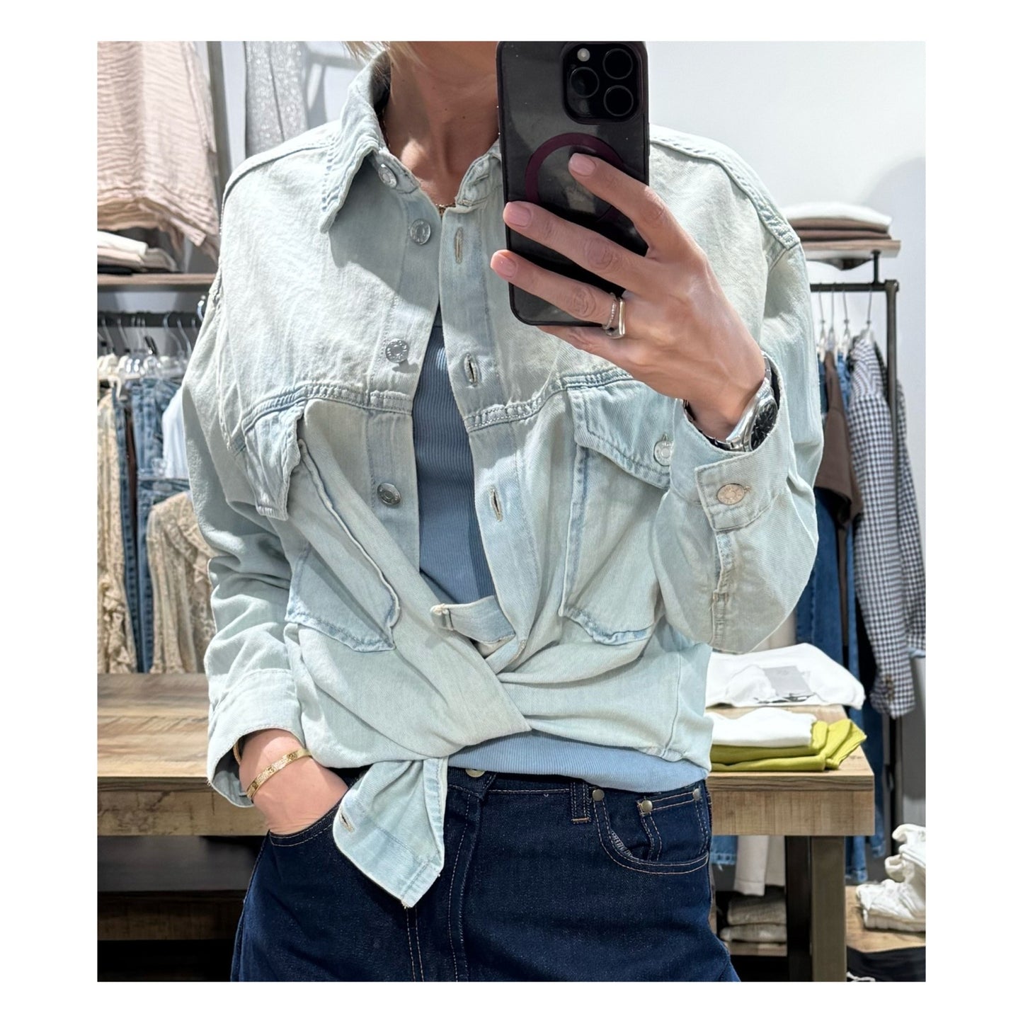 Camicia Giubbino Denim morbido- Haveone