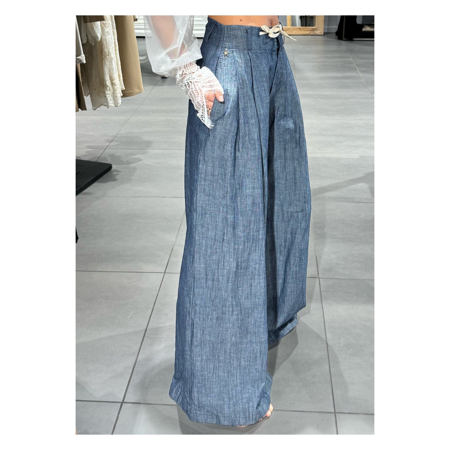 Panta palazzo denim leggero - Souvenir