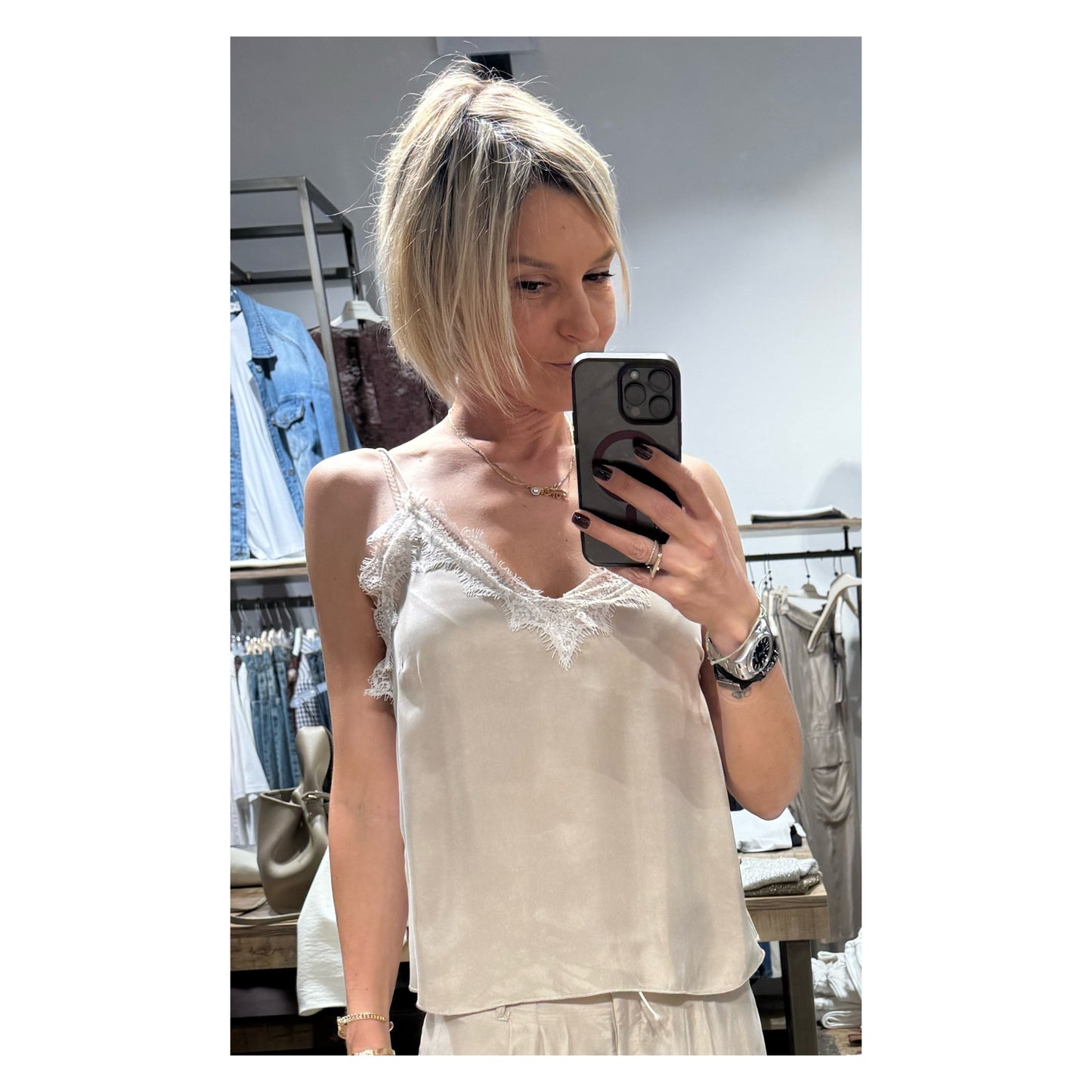 Top misto viscosa pizzo - Haveone