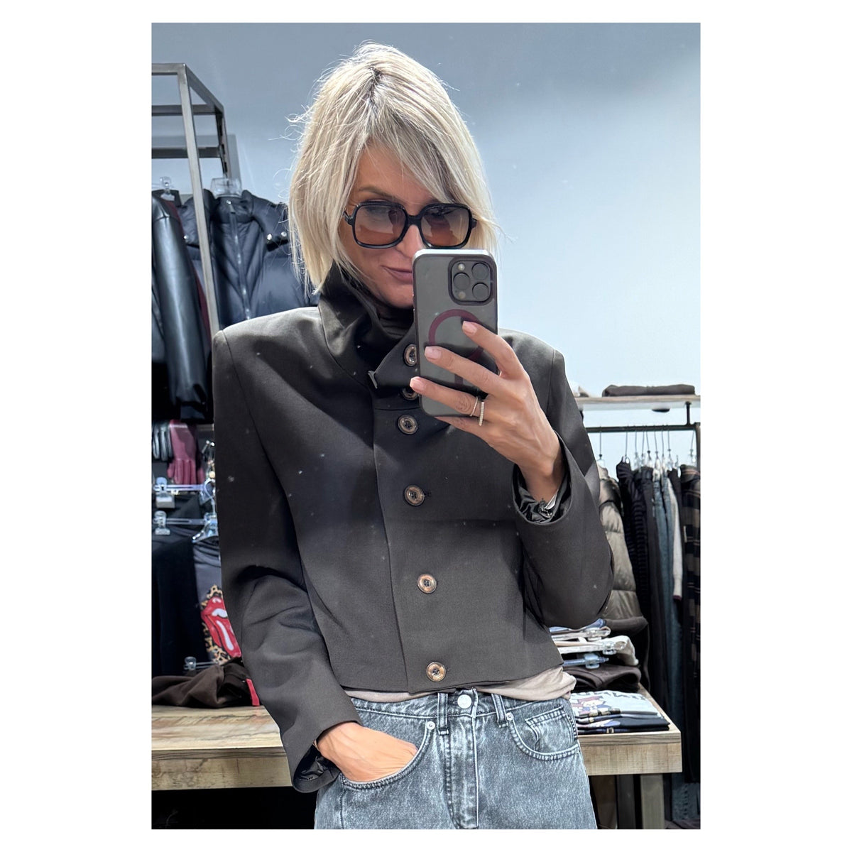 Blazer corto collo in piedi - Haveone