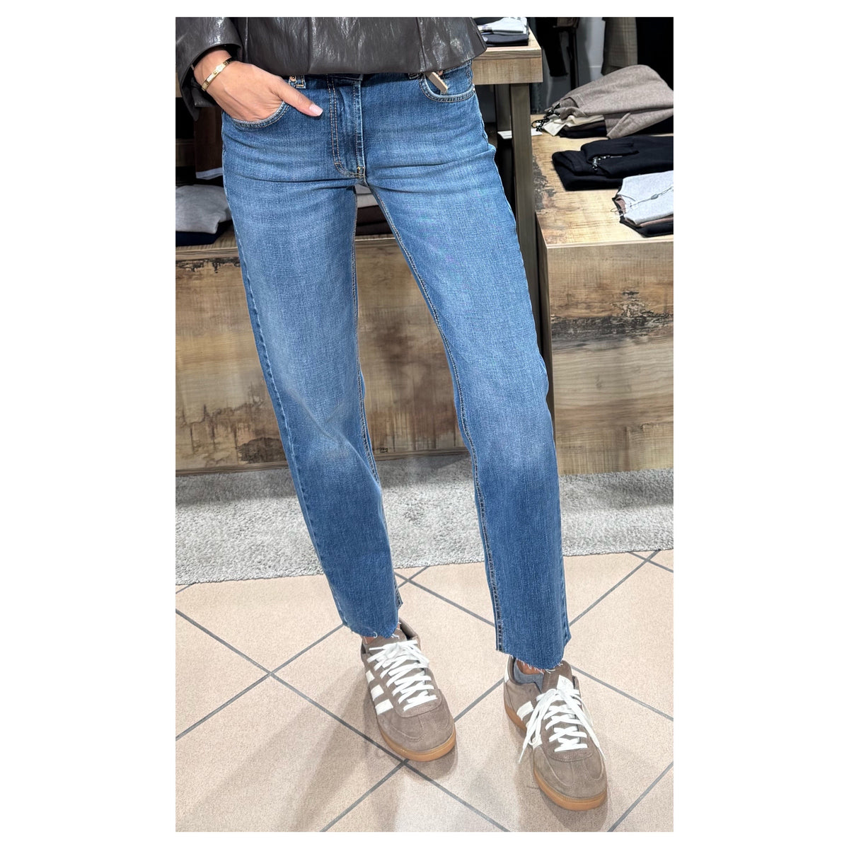 Jeans stretch cinque tasche taglio vivo - Tensione In