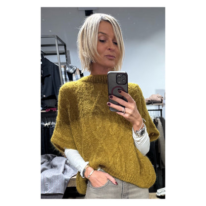 Maglione treccia misto mohair manica corta - Souvenir