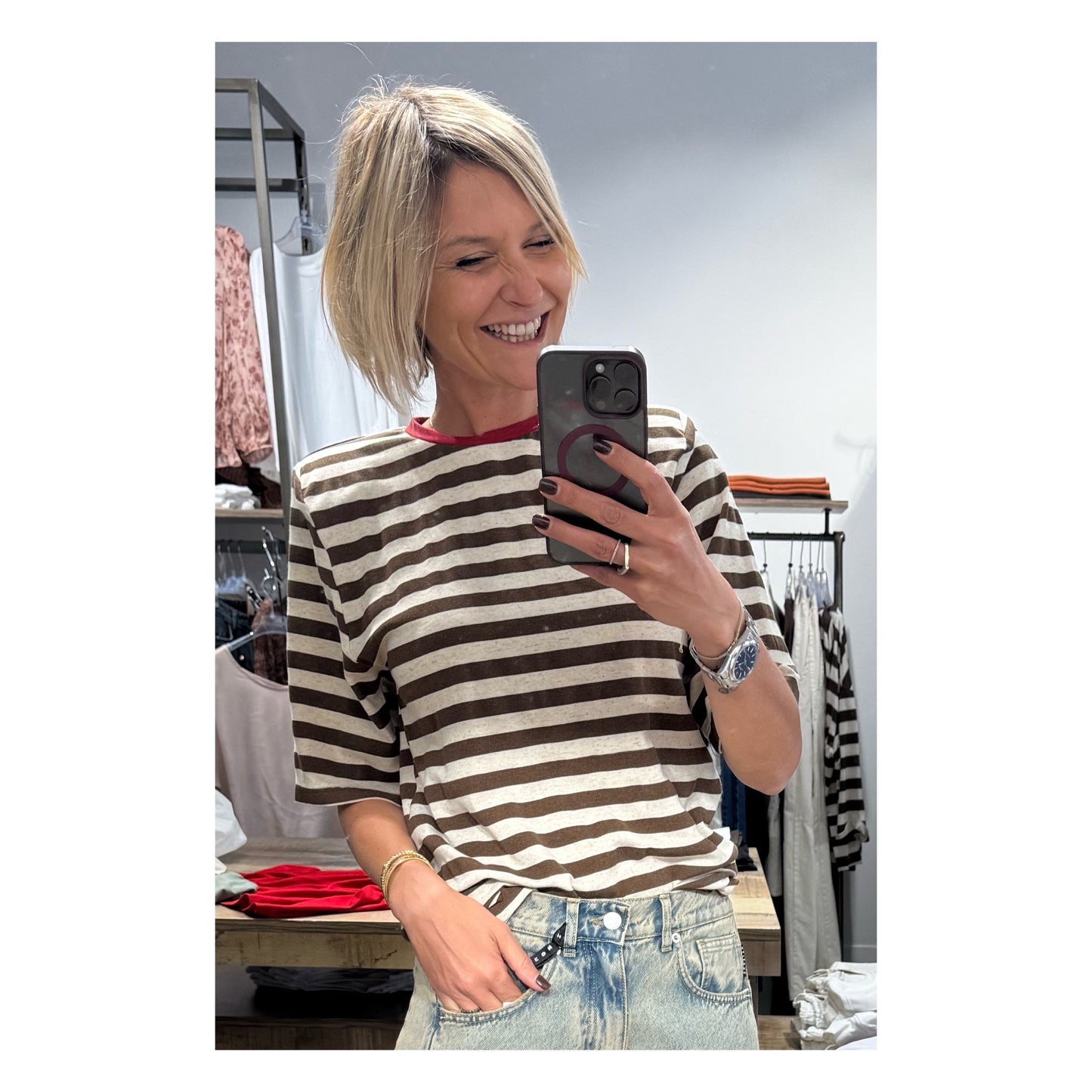 T-shirt righe spallina - Souvenir