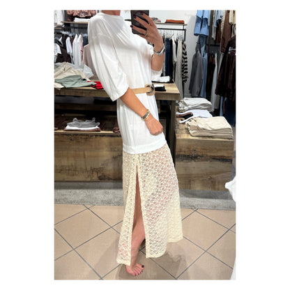 Abito Maxi t-shirt e pizzo - Tensione In
