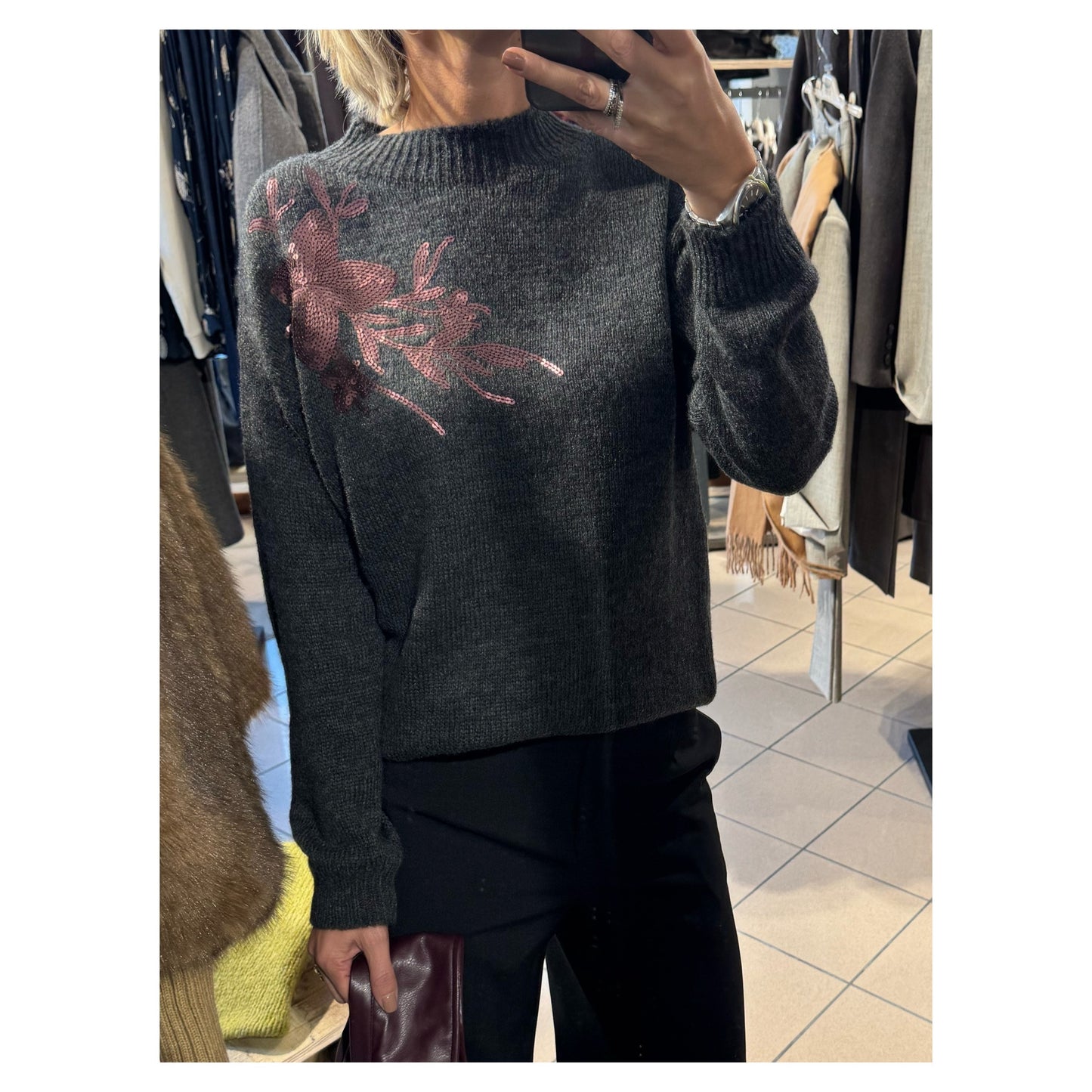 Maglioncino misto lana paillettes opache - Meme Road