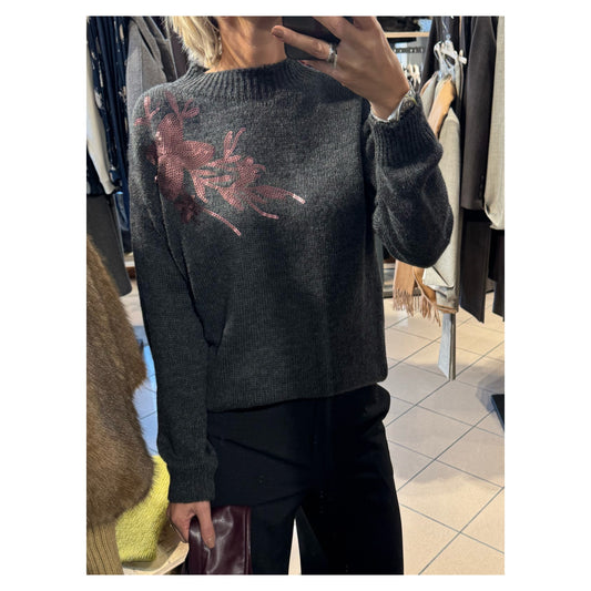 Maglioncino misto lana paillettes opache - Meme Road