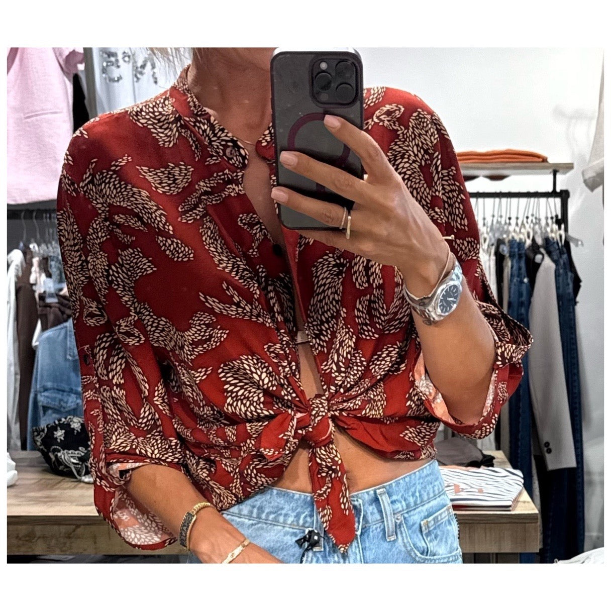 Camicia fantasia viscosa manica 3/4 - have one