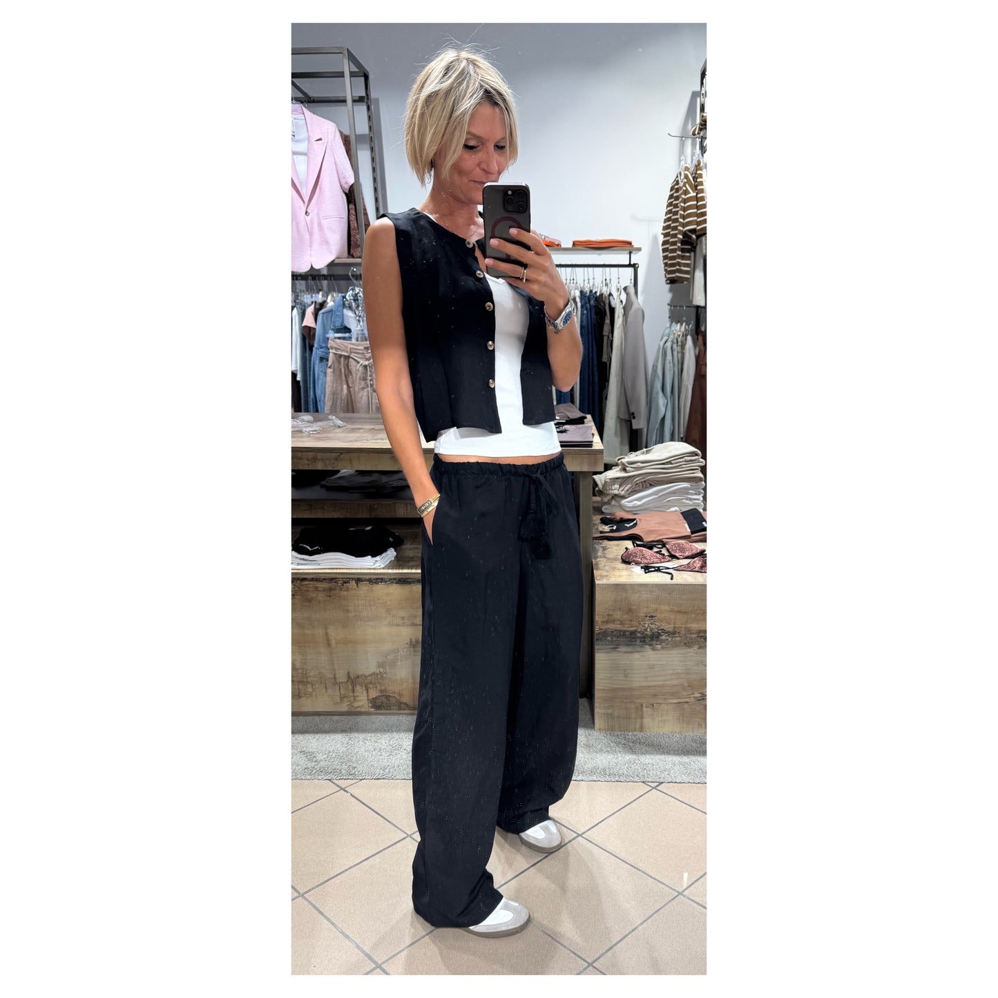 Completo gilet e pantalone coulisse - Tensione in