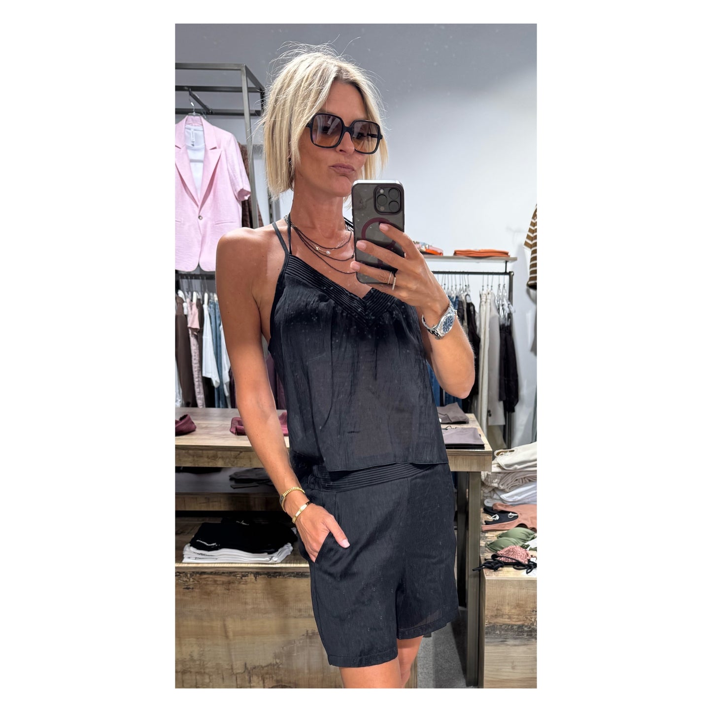 Completo top e bermuda coulisse - Tensione In