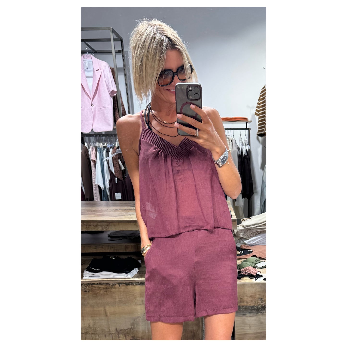 Completo top e bermuda coulisse - Tensione In