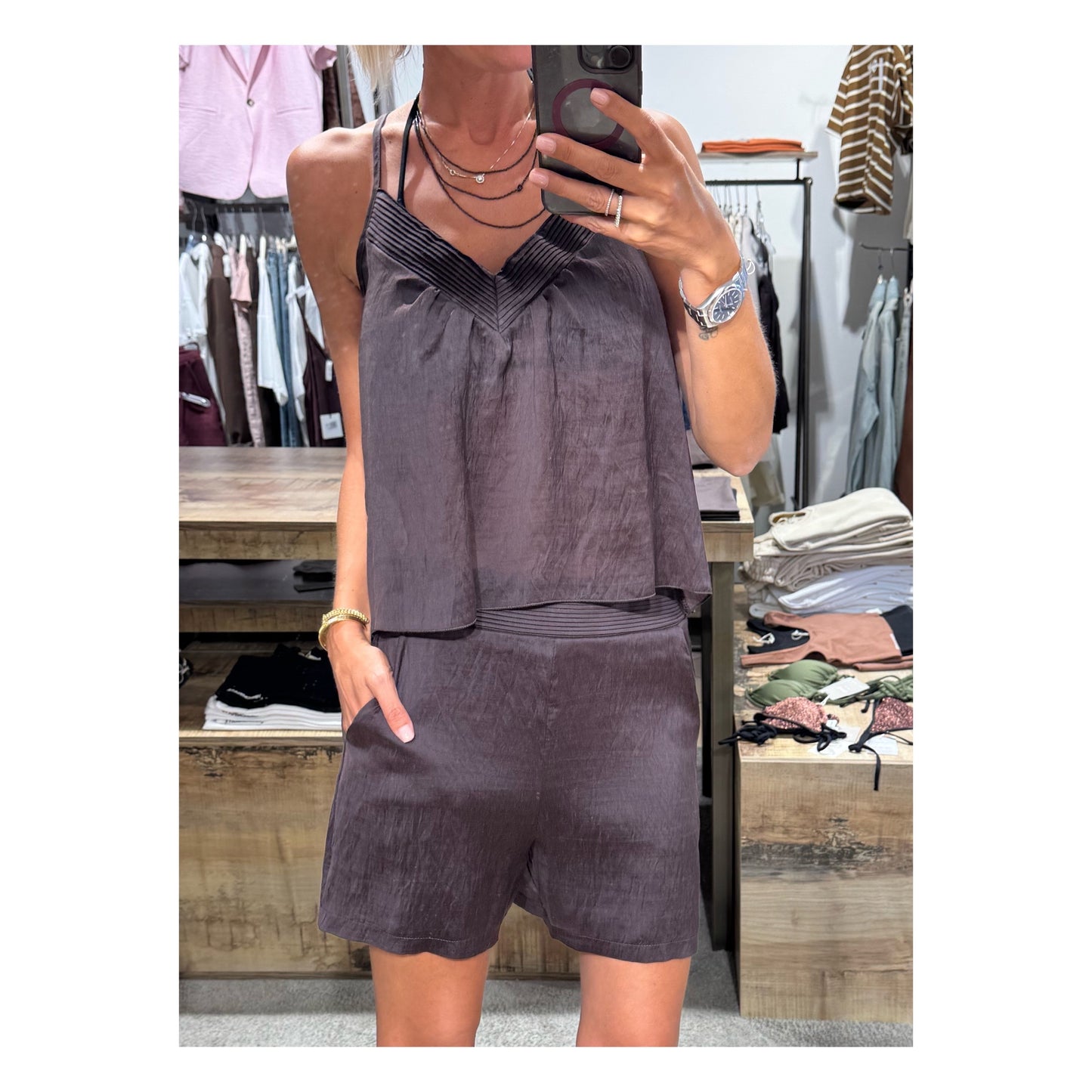 Completo top e bermuda coulisse - Tensione In