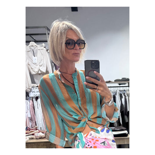 Camicia riga verde bruciato -  Haveone