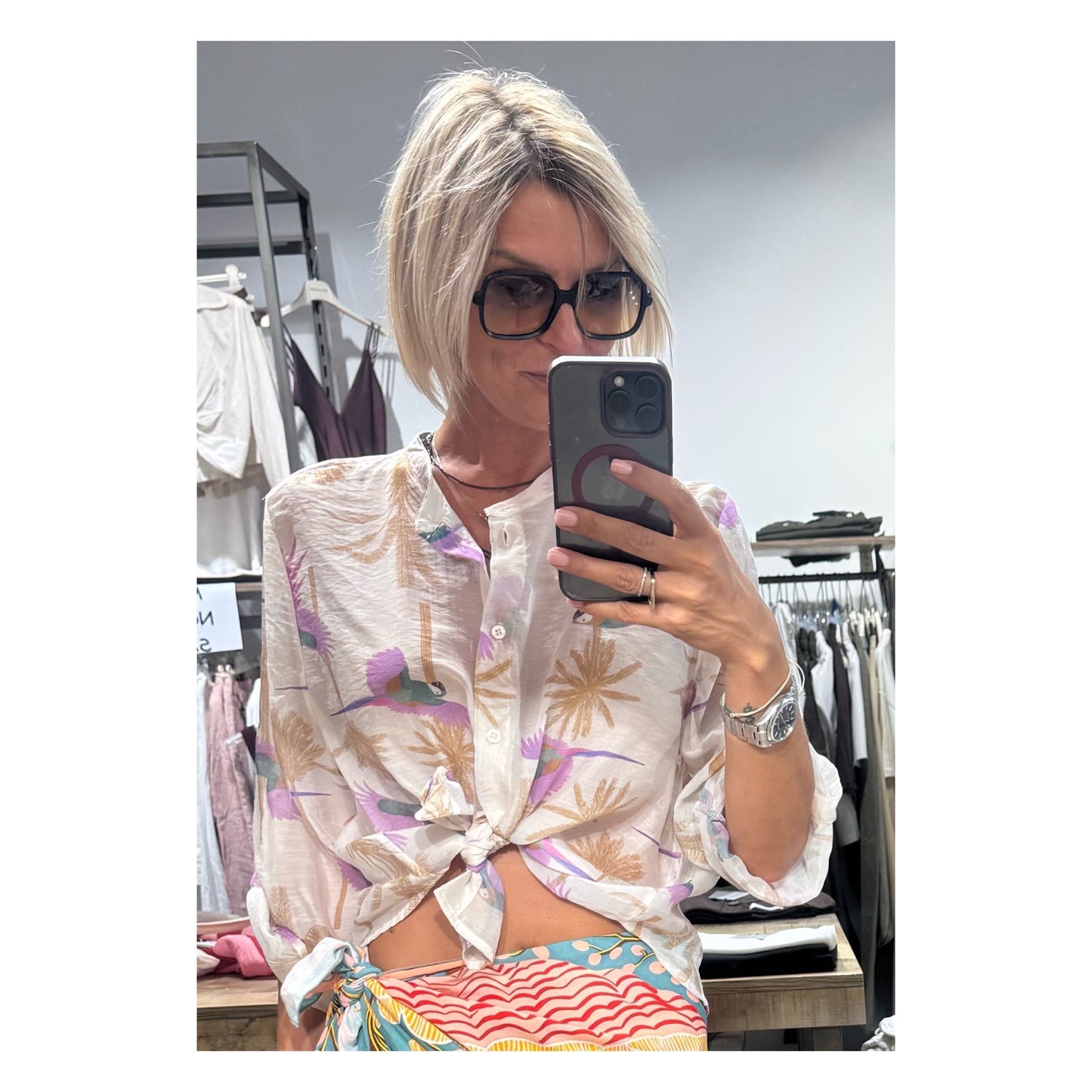Camicia fantasia giungla lilla -  Haveone