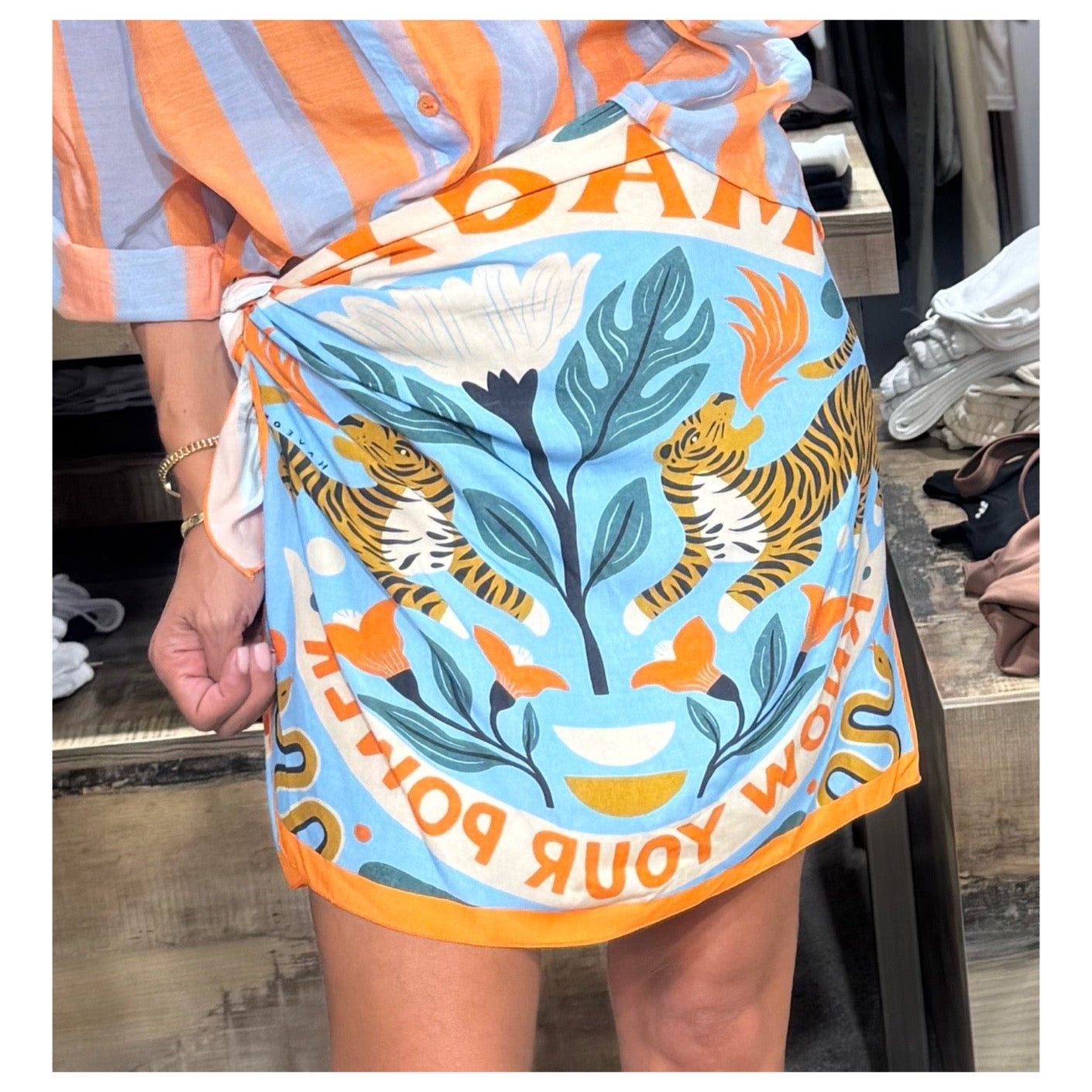 Gonna pareo azzurro arancio - Have One