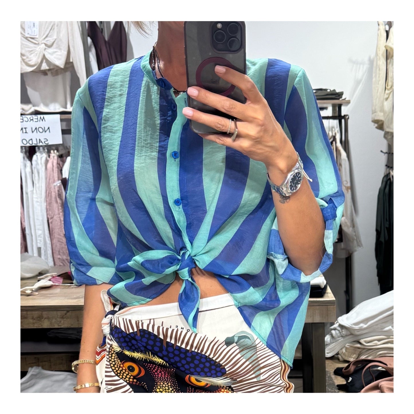 Camicia riga blu azzurro -  Haveone