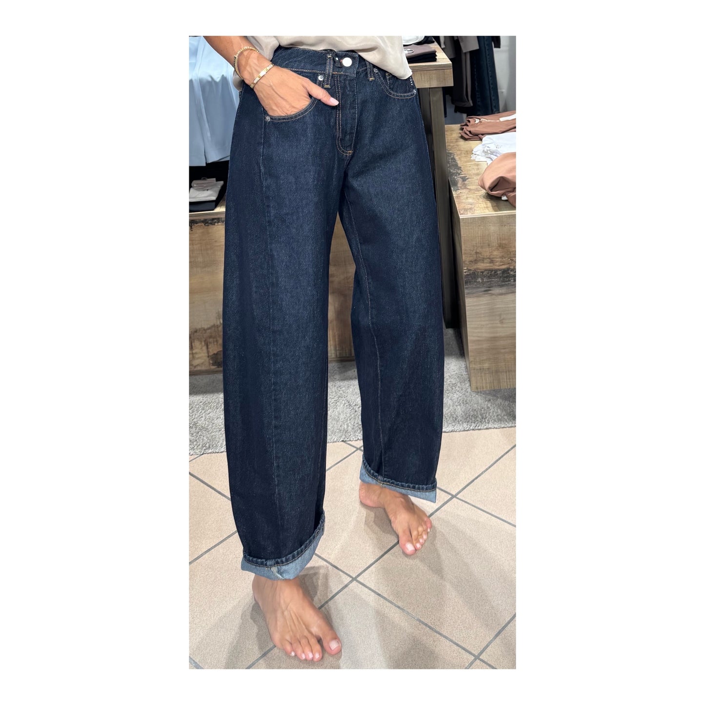 Jeans barrell Lucy blu notte - Haveone