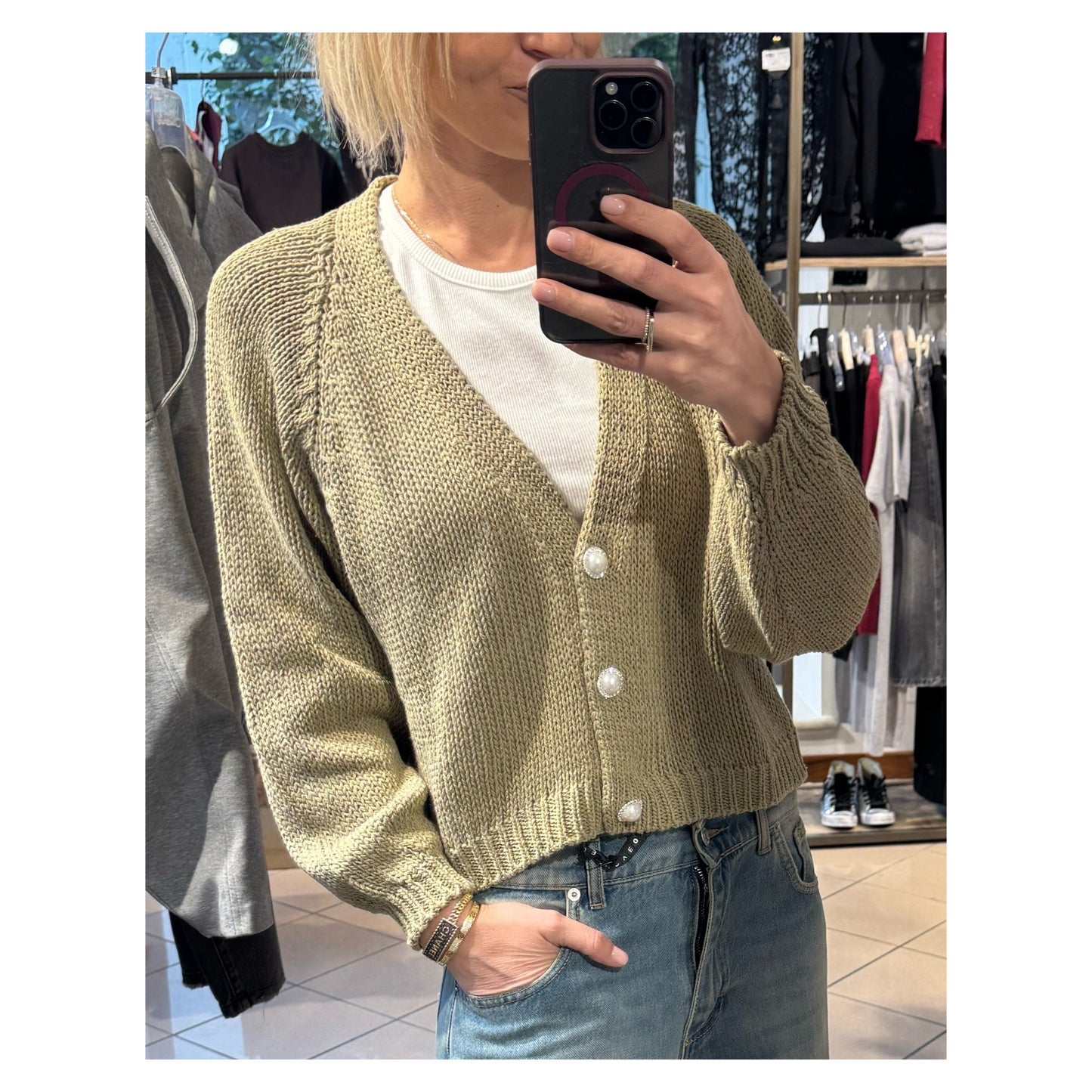 Cardigan bottone perla - Have One