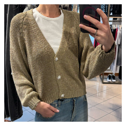 Cardigan lurex mélange bottone perla - Have one