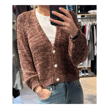 Cardigan lurex mélange bottone perla - Have one
