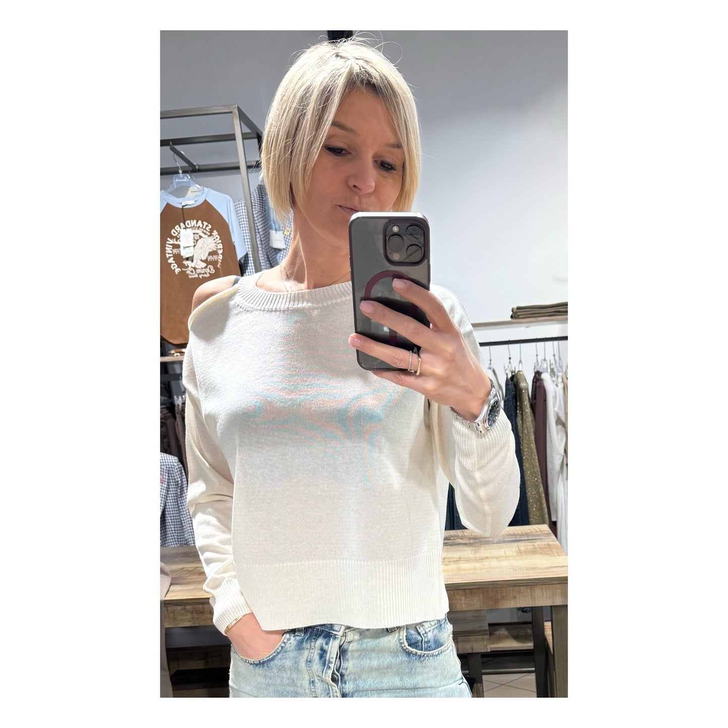 Maglioncino cut out misto viscosa - Tensione In