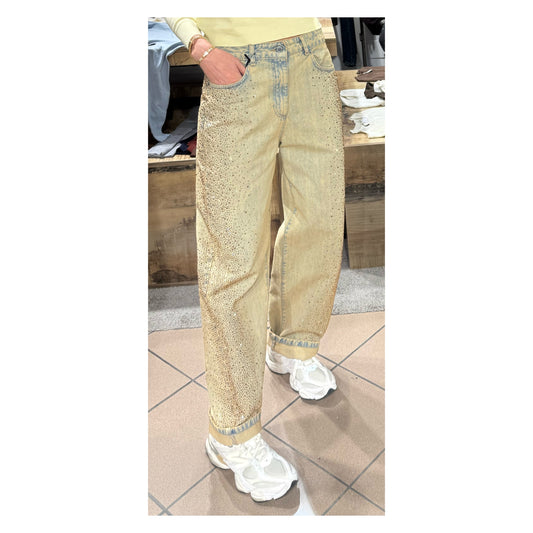 Jeans strass lavaggio al te - Souvenir