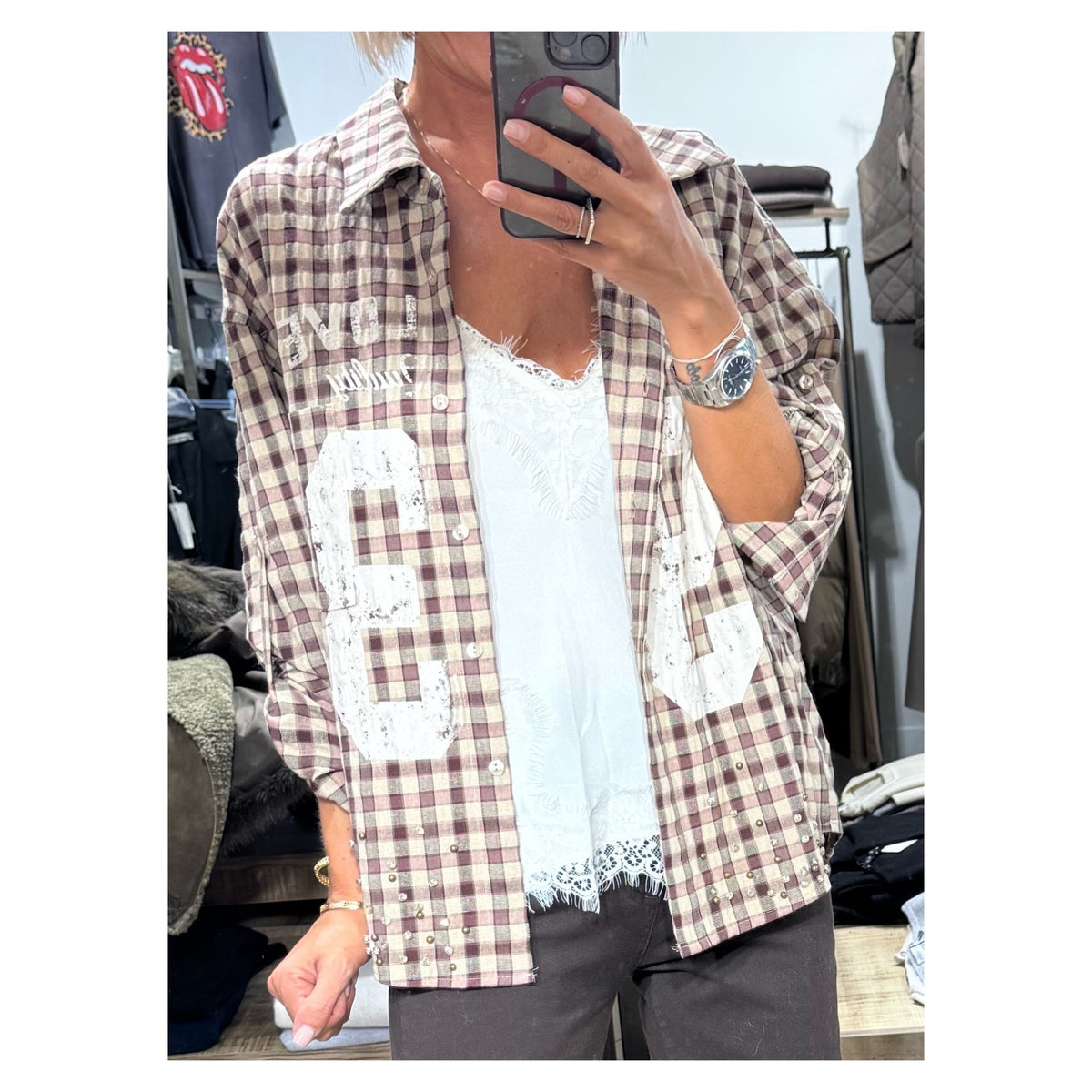 Camicia check applicazioni - Souvenir
