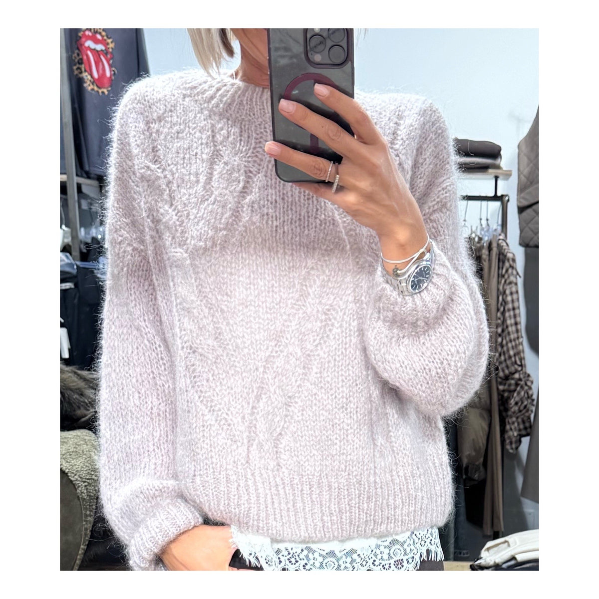Maglione treccia misto mohair - Souvenir