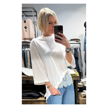 T-shirt asimmetrica pizzo - Haveone