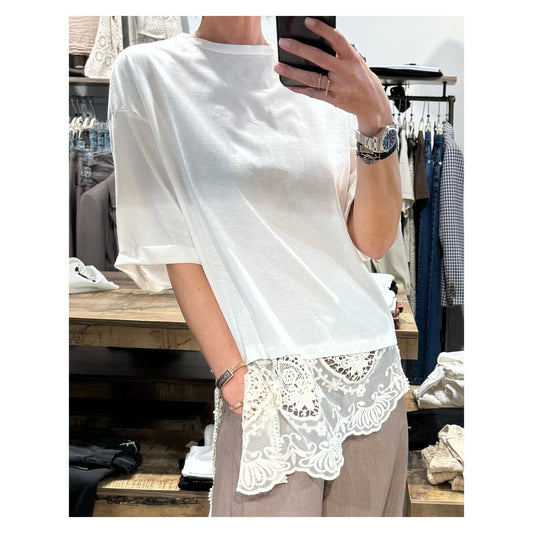 T-shirt pizzo asimmetrico - Tensione In