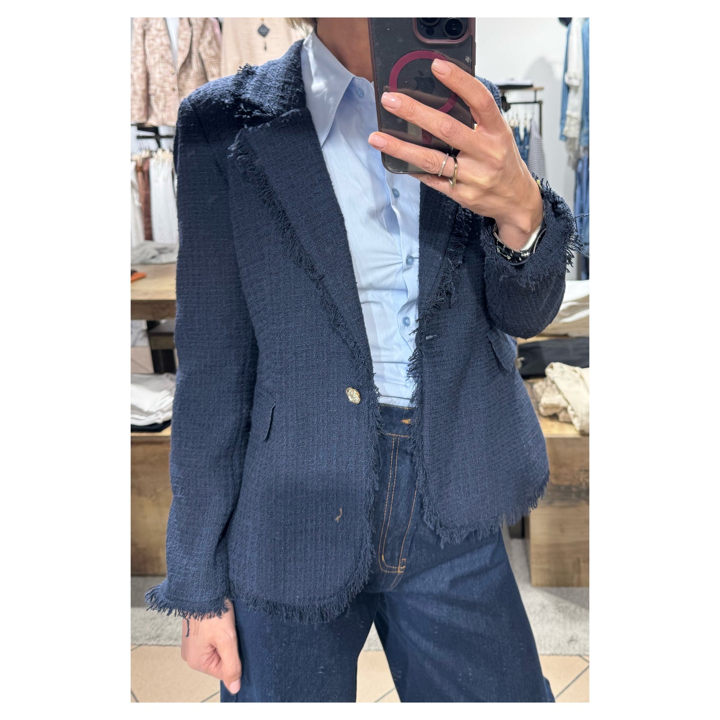 Blazer monopetto sfrangiato - Tensione In